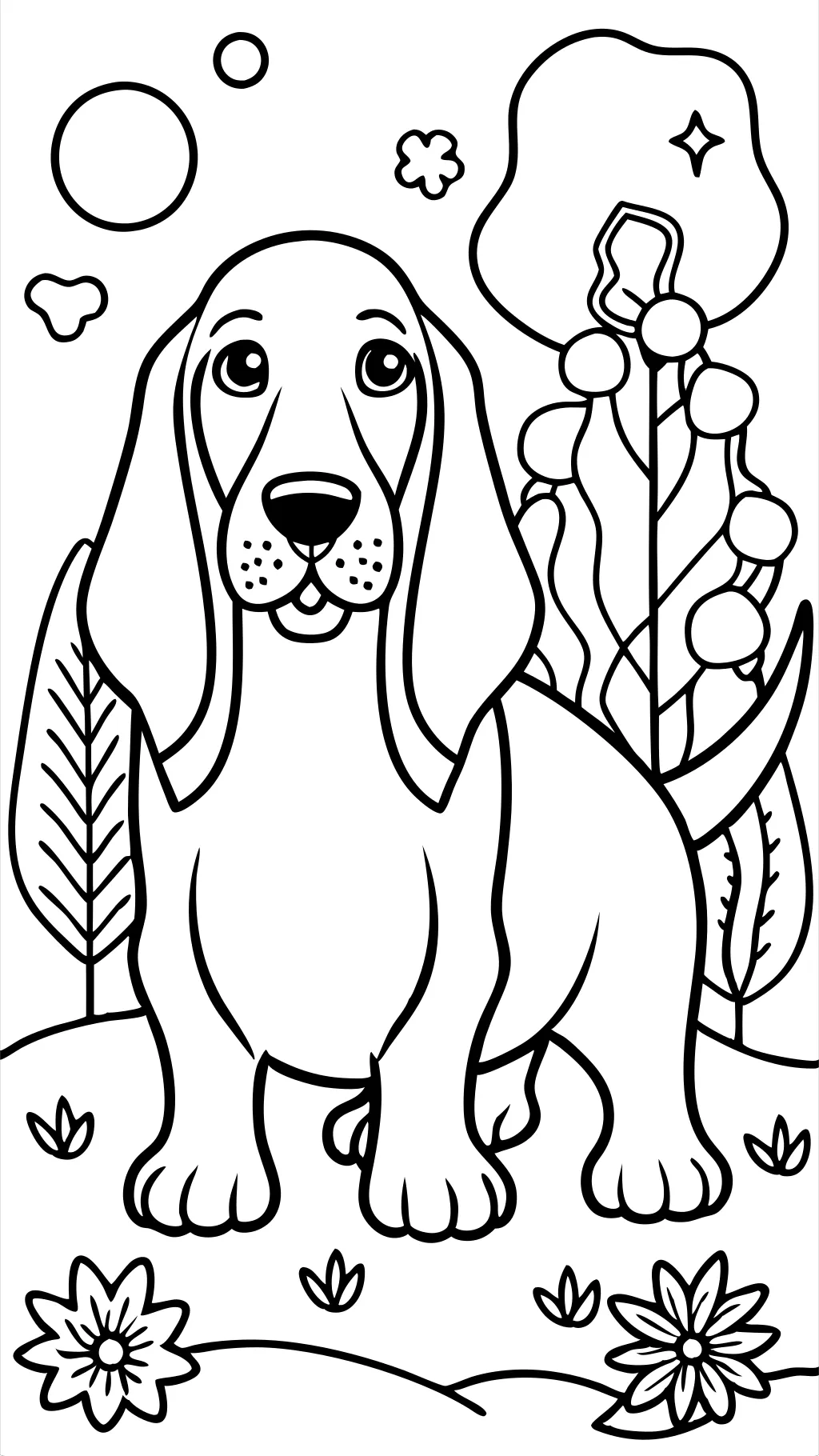 basset hound coloring page